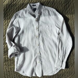 Jcrew men’s linen gingham print shirt - small